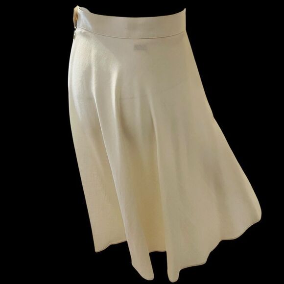 Vintage Elegant Cream Midi Skirt Size 6 - Picture 3 of 9